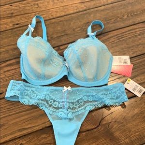 Betsy Johnson eyelet lace bra and panty